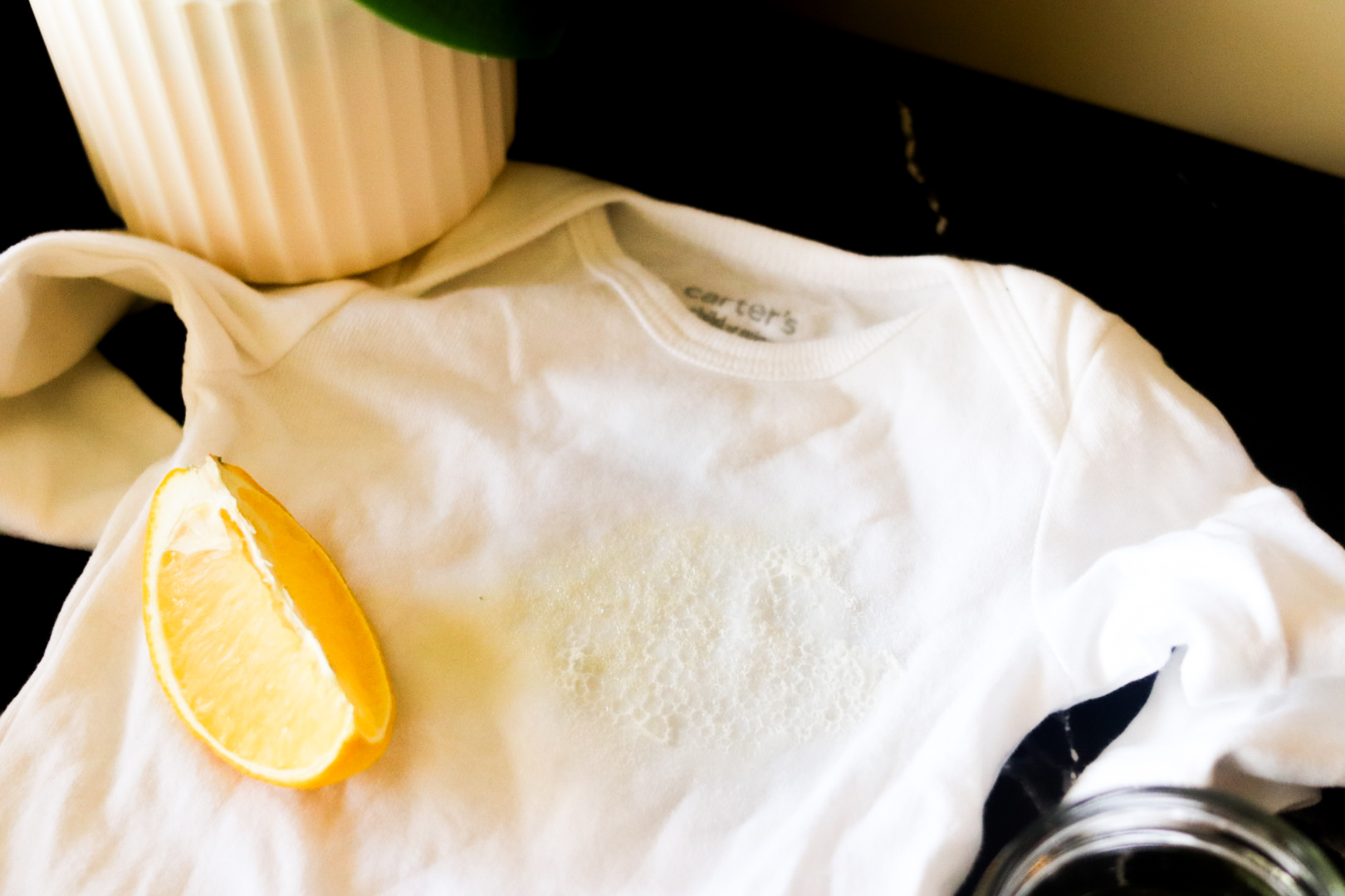 getting olive out of shirt