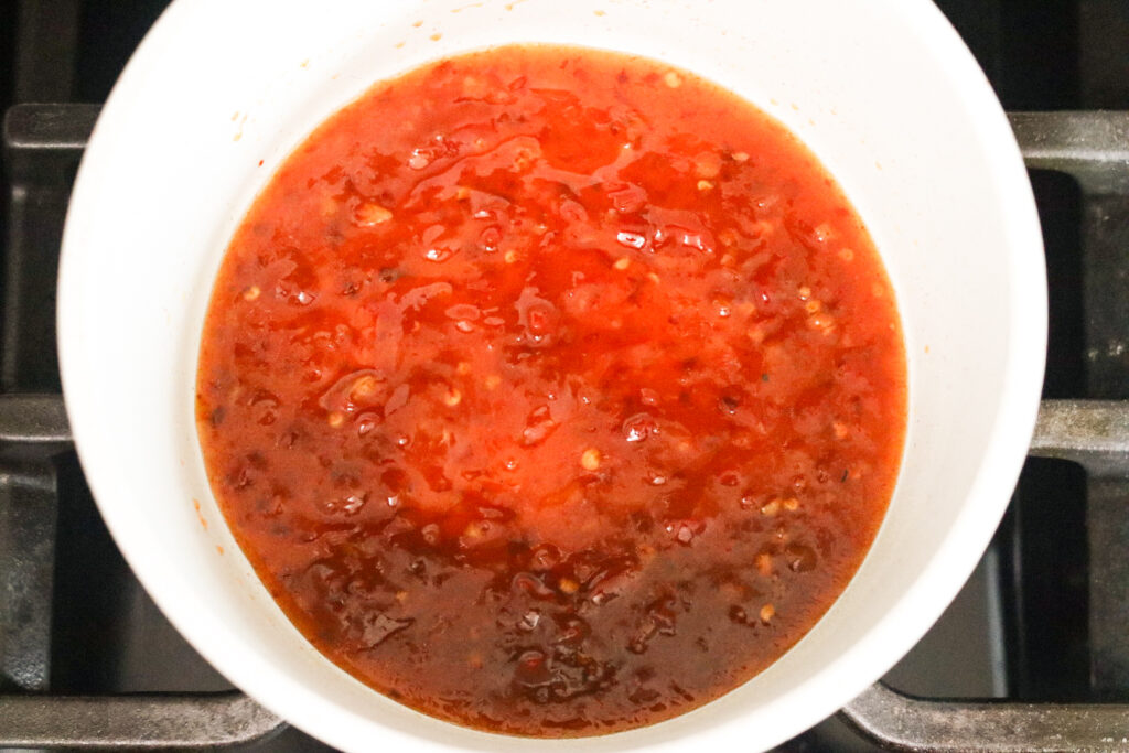 making sauce for sweet chili wings