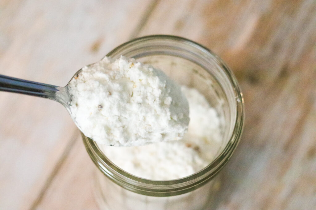 adding ingredients to the shaker bottle 