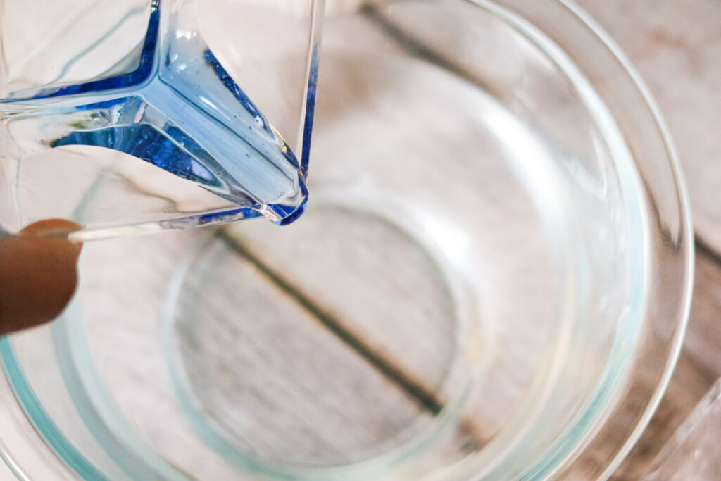 mixing all ingredients into a bowl