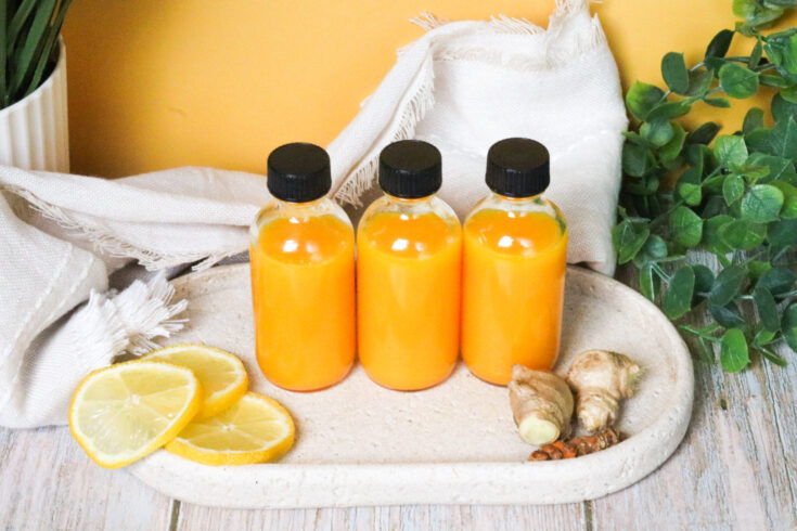 immunity shots recipe on stone tray