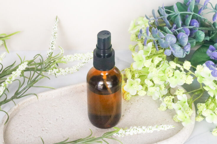 perineal spray next to flowers