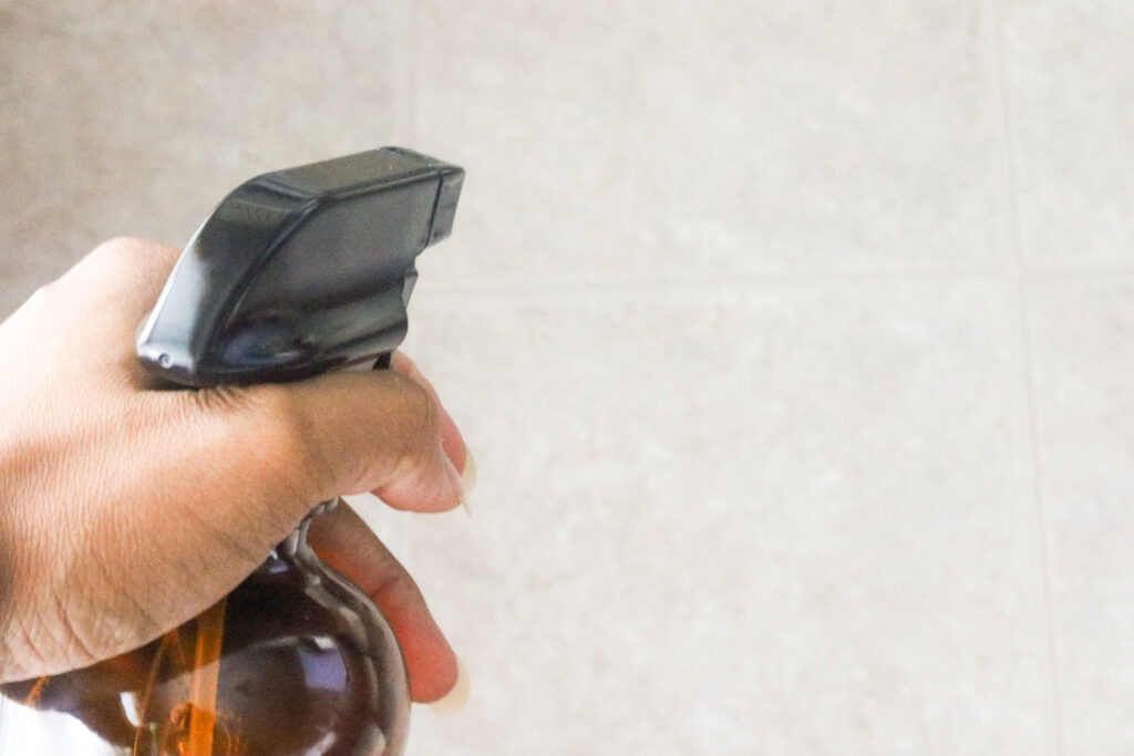 misting mopping spray on floor